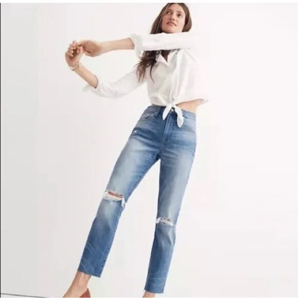 Madewell The High Rise Slim Crop Boyjean Size 27 - Picture 1 of 10